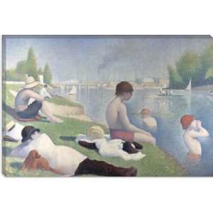 Bathers at Asnieres 1884 by Georges Seurat Canvas Painting 