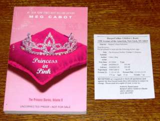 Rare PRINCESS IN PINK Meg Cabot SIGNED 1st/1st & ARC!! 9780060096106 