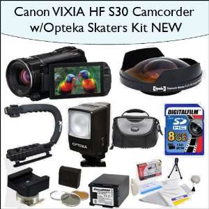   Canon VIXIA HF S30 Camcorder w/Opteka Skaters Kit NEW: Camera & Photo