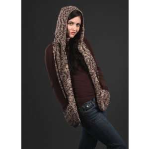  Chocolate/Sand Hooded Scarf with Pockets: Everything Else