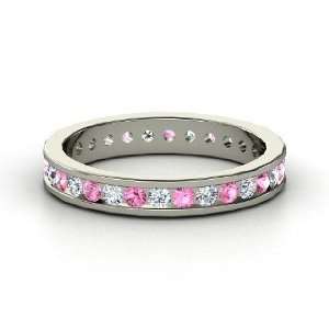  Alondra Eternity Band, Platinum Ring with Pink Sapphire 