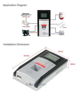 NEW Silver Fingerprint RFID ID Door Access Control +Time Attendance 