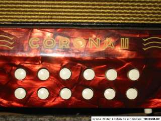 Used Hohner Corona II Diadonic button Accordian accordion GCF  