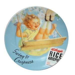   Vintage Kids Girl on Blue 8 in. Plate   Pack of 4: Kitchen & Dining