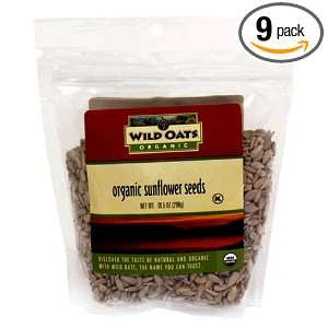 Wild Oats Organic Sunflower Seeds, Hulled, 10.5 Ounce Bags (Pack of 9)