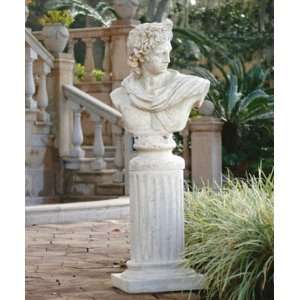  Apollo Belvedere Sculptural Bust on Roman Column Plinth 