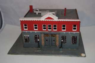 HO Scale train model 2 story bank. Assembled Plastic model  