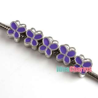 5x Tibet Silver European Beads Fit Charm Bracelet P1436  