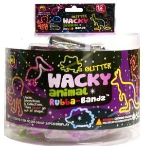  PII Wacky Glitter Animals BandzSilly Bands 12PK New!: Toys 