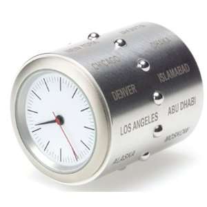  Charlotte Van Der Waals World Time Clock Stainless Steel 
