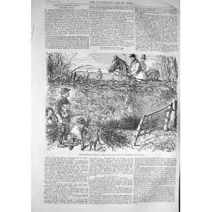  1857 FOX HUNTING SEASON HORSES HUNTSMEN SPORT COUNTRY 