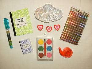 Shimmering Heart School Set With Water Color Paint   Fits 18&American 