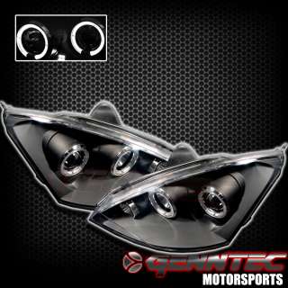 2000 2004 FORD FOCUS TWIN HALO PROJECTOR HEADLIGHTS BLACK HOUSING