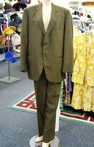 Vintage Mens 1960s Mad Men Suit   Moss Green  