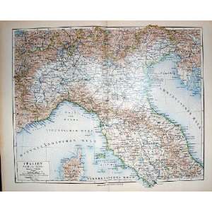   German Atlas 1900 Map Italy Italien Corsica Elba