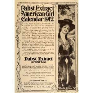   Tonic American Girl Calendar 1912   Original Print Ad