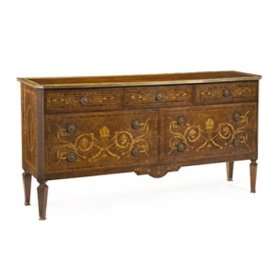 Double Walnut Chest with Marquetry:  Kitchen & Dining