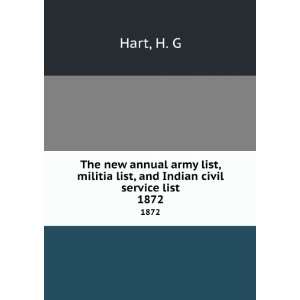   , militia list, and Indian civil service list. 1872 H. G Hart Books