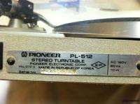   Pioneer Model PL 512 Stereo Turntable Record Player Rare Item PL 512