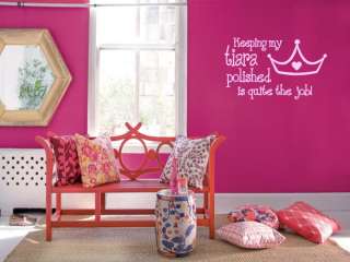 TIARA PRINCESS Girls Teen Bedroom Vinyl Wall Art Decal  