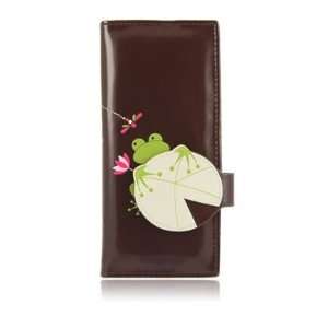  ESPE Hide Frog Brown Large Long Clutch Wallet Coin Card 