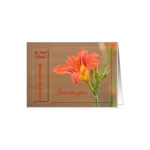  Granddaughter ~ Age Specific 32nd ~ Orange Day Lily Card Toys & Games