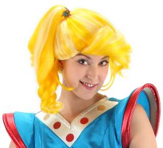 RAINBOW BRITE Bright Cartoon Costume Blonde Yellow Wig  