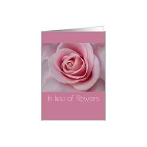  In lieu of flowers pink rose card Card Health & Personal 