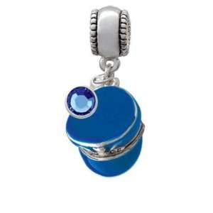  Blue Policemans Hat European Charm Bead Hanger with 