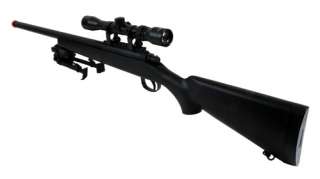 AGM Metal Bolt Action VSR 10 Airsoft Sniper Rifle   Black   WITH 4 