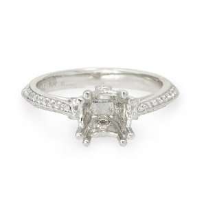  Diamond Platinum Antique Engagement Ring Setting Jewelry
