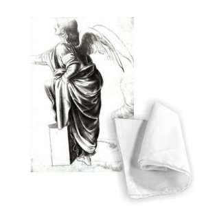  Study of an Angel (chalk on paper) (b/w   Tea Towel 100% 