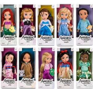  Disney Animators Toddler princess dolls set rapunzel bell 