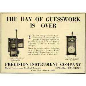 1922 Ad Precision Instruments British Thermal Units Gravity Recorder 