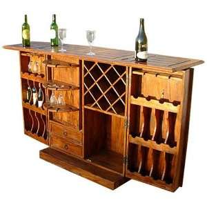   Wood Storage Home Bar Wine Rack Liquor Cabinet: Furniture & Decor