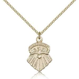 Gold Filled Seven Gifts Medal Pendant 3/4 x 1/2 Inches 0886GF  Comes 