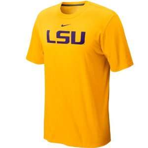  Nike LSU Tigers Classic Logo T shirt   Gold (Large 