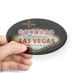  Las Vegas Sign Nighttime Sports Oval Sticker by CafePress 