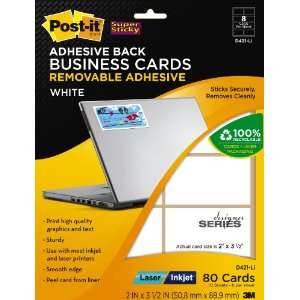   Cards, White, Perforated, Laser & Ink Jet, 2 x 3 1/2 Inches (D421 LI