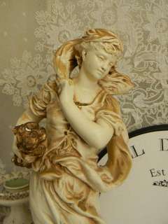   ! Vintage French Peasant Lady Statue~Signed Moreau~ Best CHIC Decor