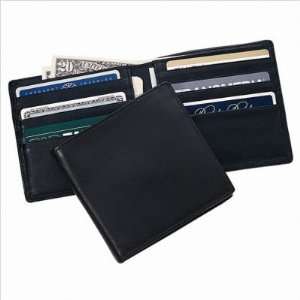   Leather 106 5 Hipster Wallet Color: Black with Ocean Blue Interior