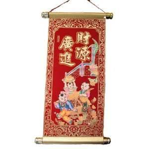  Chinese Festival & Celebration Paper Scroll with 4 Chinese 