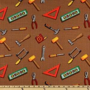   Tools On A Pegboard Tan Fabric By The Yard Arts, Crafts & Sewing