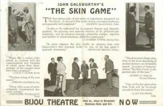 c1920 The Skin Game by John Galsworthy Bijou Theatre NY  