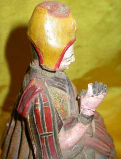   Old Antique Tibetan Buddhism Painted Clay Tsa Tsa Buddha Statue