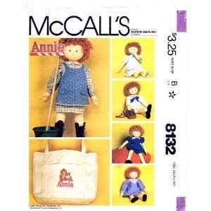  McCalls 8132 Sewing Pattern Annie Doll Clothes Shoes Tote 
