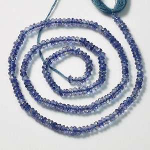 3mm Vibrant Iolite Faceted Rondelle Bead 14.5 Strand  