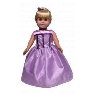   Lavender Princess Girl Doll Tea Party Dress 18 America: Toys & Games