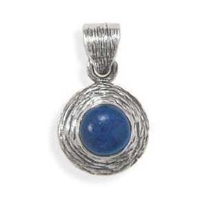  Sterling Silver Textured Lapis Pendant: West Coast Jewelry 