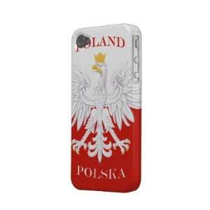  Poland Polska Flag iPhone 4 Case Mate Barely There: Cell 